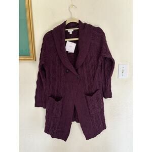 J. Jill Mixed-Texture Shawl-Collar Cardi Size LP NWT